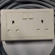 (SIRIM approved) MK 13A Single switch socket Twin switch socket ONLY - NO base NO cable