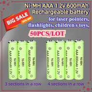 50PCS 1.2V 600mAh AAA Remote Control Toy Rechargeable NI-MH Rechargeable Battery