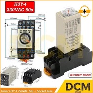 Timer H3Y-2 H3Y-4 H3Y 2 H3Y 4 220Vac 60S 1Min Delay Timer Relay Dpdt + Socket Base Ready