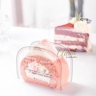 🍰Ready Stock🍰10pcs Slice Cake Swiss Roll Tranparent Holder/6~8inch Cake/Semicircle Slice Cake Box/Bekas Kek Potong