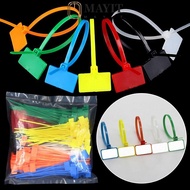 MAYIT 100pcs Cable Tag Plastic Label Tag Labels Markers Mesh Wire Marker Colorful Tag