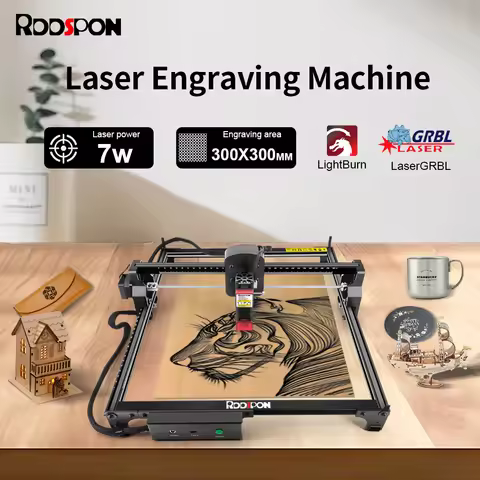 2.5W 7W Laser Engraver Machine 300x300mm Woodworking Tools 0.01mm High Precision Wood Cutter Laser E