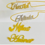 Tukangemas Loket emas 916 Tempahan loket nama jawi ukir loket nama bajet 22k original pahat mata ika