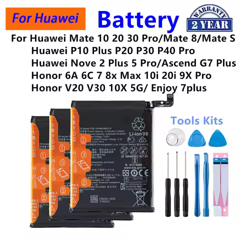Battery For Huawei Mate10 20 30 Pro Mate 8 S P10 P20 P30 P40 Pro Nove 2 Plus 5 Pro Ascend G7 Honor 7