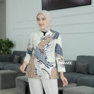 BRAWEE Baju Batik Wanita Modern Atasan Batik Kerja Wanita Blarak