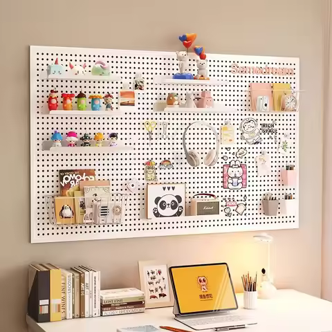 Diy Pegboard Wall Organizer Panel Shelves For tool house,Gamer Room,bathroom,kitchen Storage Rack Or