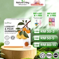 Nature's Key Loquat Pear Gummies Natural Throat Relief for Dryness Hoarseness Sugar-Free