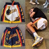 NBA Curry Championship American Basketball Shorts Sports Vintage Mesh Warriors Loose Quick Drying Ab