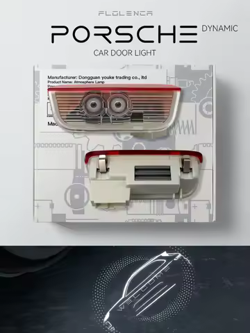 2pcs Car Door Light For Cayenne Macan 718 991 Turbo GTS Cayman Boxster Dual lens dynamic HD LED Lamp