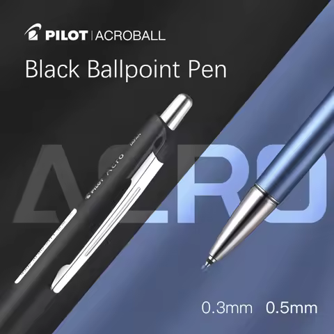 1pc PILOT Acroball Ballpoint Pen BAC-50MF Retractable Black Pen Smooth Pen Point 0.3/0.5/0.7mm Metal