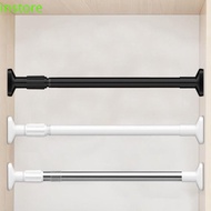 INSTORE Telescopic Clothing Rod, Stainless Steel No Drill Shower Curtain Poles, Multifunction Punch-free Adjustable Extendable Clothes Hanging Rod Wardrobe