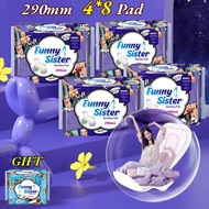 【32Pcs】Free Gift Night Sanitary Napkin Cottony Overnight With Wings 29CM 4*8Pads Funny Sister