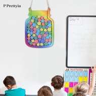 [P Prettyia] SiaBiced Kids Reward Jar with Star Boys Girls Reward Chart Chore Responsibility Jar Tra