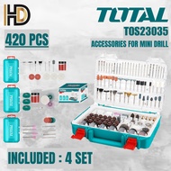 TOTAL 4 Set Of Accessories For Rotary Tools / TOTAL 420 Pcs Rotary Tools Accessories / TOS23035