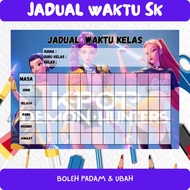 JADUAL WAKTU KELAS SK BOLEH PADAM UBAH LAMINATE SIZE A4