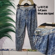 Celana Jeans Kulot Panjang Pendek // Preloved baju wanita murah