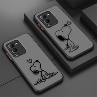 Matte Phone Case Skin Feeling Snoopy Kiss Love For Vivo S1 S5 S6 S9 S9E T1 Z1 Z6 V11I V5 V23E V20SE X21UD X70 X60 PRO PLUS 5G Y91 Y93 Y91C IQOO5 IQOO7 IQOO NEO3  NEO5