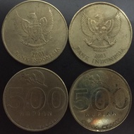 Uang Koin Rp. 500 (Melati) tahun 1997, 2000, 2001, 2002, 2003Grade B