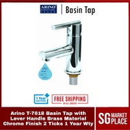 Arino Basin Tap with Lever Handle | T-7618 | Cold Tap | Brass Material | Chrome Finish | 2 Ticks