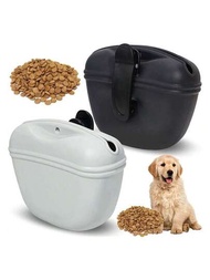 矽膠狗糧袋攜帶式狗訓練零食袋寵物戶外訓練狗臀包,方便攜帶的狗訓練袋,食品袋和食品配發器1入組
