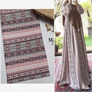 (Price 0.5m) VISCOSE RAYON Fabric With Ethnic BATIK Motifs In Malacca Channels