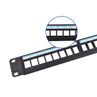 19 Inch 1U Unshielded Network Patch Panel 24 Port Rack Mount for Server Room