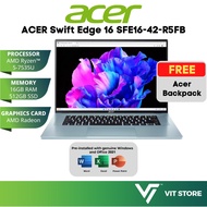 Acer Swift Edge 16 SFE16-42-R5FB Ryzen 5 7535U / SFE16-42-R1NV Ryzen 7 7735U Komputer riba AMD Radeo
