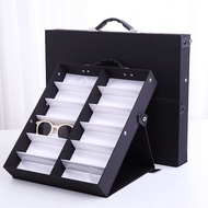 [ ] 18 Grid Portable Display Box Sunglasses Display Stand Storage Box Counter Display Stand Stall Placement Box