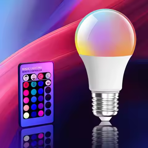 9W E27 RGB Smart Light Bulb 16 Colors 4 Modes Dimmable LED Bulb Remote Control Color Light Wireless 