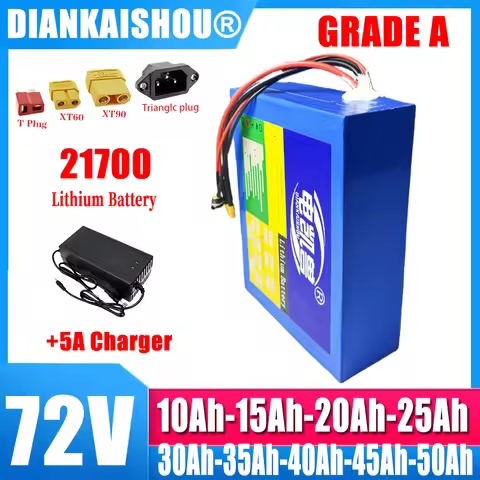 21700 72v 50ah 45ah 40ah 35ah 30ah 25ah 20ah 15ah 10ah lithium battery pack 20S2P-10P 0-3500W high-p