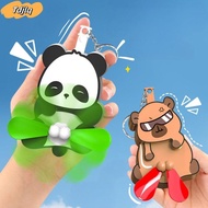 TDJLQ Cartoon Keychain, Egg Fan Keychain Double-leaf Upgrade Egg Cat Keychain, Push Bag Accessories 