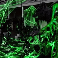 Luminous Spider Web Luminous Fake Spider White Stretch Spider Web Halloween Indoor Horror Decoration