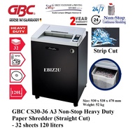 GBC CS30-36 A3 Paper Shredder (Straight Cut) -  32 sheets 120 liters (Heavy Duty Shredder Machine, Paper Shredder,Shredd