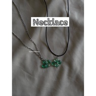 Four-leaf clover heart necklace