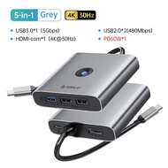 ยูเอสบีโอริโก3.0อะแดปเตอร์ USB HUB Type C ถึง4K60Hz HDMI-Compatible แท่นวางมือถือ RJ45 PD Splitter ส
