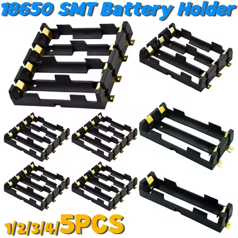1-5PCS 18650 SMT Battery Holder 18650 SMD Battery Box SMT 1X 2X 3X 4X Rechargeable Battery Box Case 