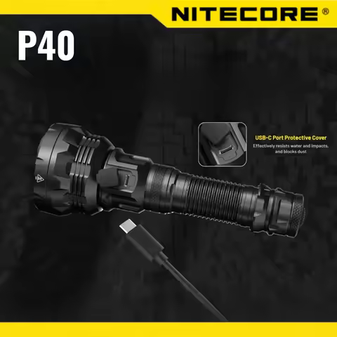 P40-Flashlight camping light NITECORE Hunting 2000 lumens Ultra Bright Long Range flashlamp included