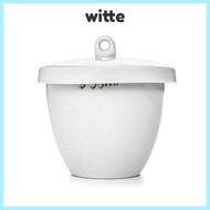 WITTE Lab Porcelain Crucible, 50ml Capacity Smooth Surface Ceramic Crucible, With Lid White Laborato