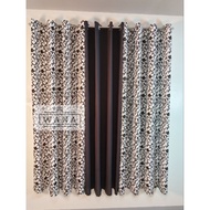 WANA - 3in1 Set Black Vines Ring Window Curtain Sold by set 6Feet | 7Feet