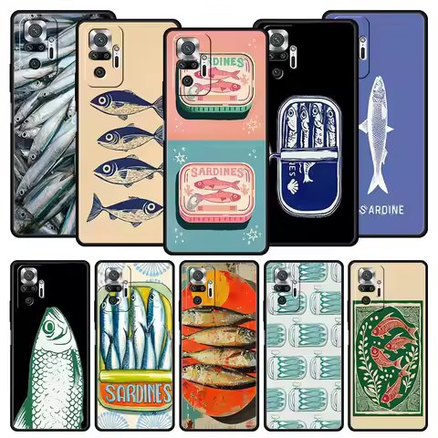 Sardines Canned Phone Case For Xiaomi Redmi Note 14 13 12 5G 11 10 Pro Plus 4G 9S 9 14C 13C 12C 10C 