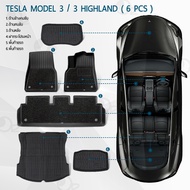9Gadget-3D TESLA Model 3/3 Highland Carpet Extra Thick TPE Car Floor Mats Rubber Mat Car Floor Mat C