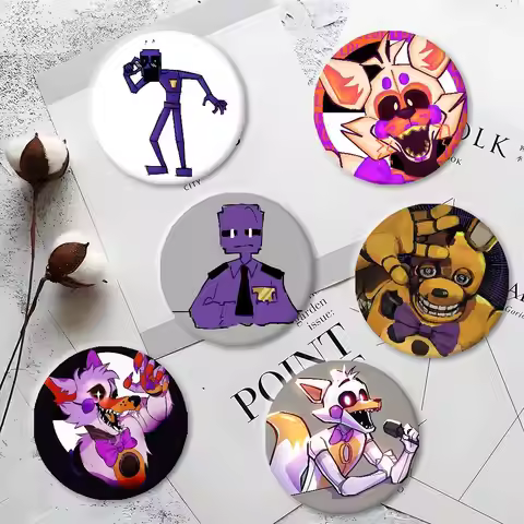 B-Butters L-Lolbit W-William Afton Hate Club Badges Creative Tinplate Pins Funny Metal Brooch ForClo