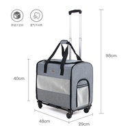 Pet Trolley Case Handheld Portable Cat Carrier Lightweight Foldable Small Dog Cat Cage W Car-mounted
