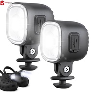 2pcs Clog Lights 200mAh USB Rechargeable Clog Headlights Adjustable LED Clog Shoes Lights Waterproof