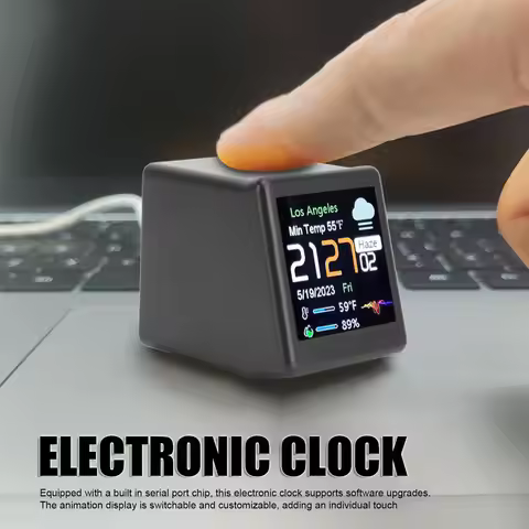 Multifunctional Clock Calendar Display Electronic Weather Clock WiFi Networking Type C Cable Powered