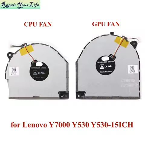 Computer CPU GPU Cooling Fan For Lenovo Legion Y7000 Y530 Y530-15ICH DFS200105BR0T ​DFS200405CA0T No