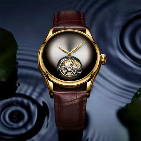 AESOP Skeleton Real Tourbillon Men's Wrist Watch Sapphire Crystal Mechanical Hand-Wind Waterproof Lu