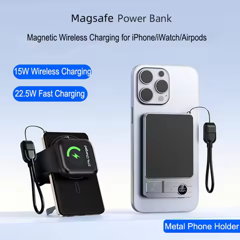 Magsafe Power Bank with USB C Cable for iPhone 16 Samsung Xiaomi Magnetic Wireless Fast Charger for 