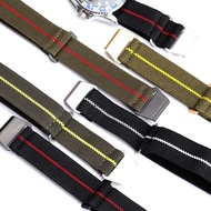 MN Nylon Elastic Watch Strap 20MM 21MM 22MM Black Green NATO Nylon Men's Watch Accessories