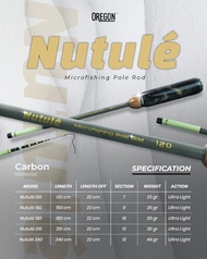 Tegek ruas pendek Oregon Nutule 23cm bahan carbon sangat ringan untuk microfishing COD
